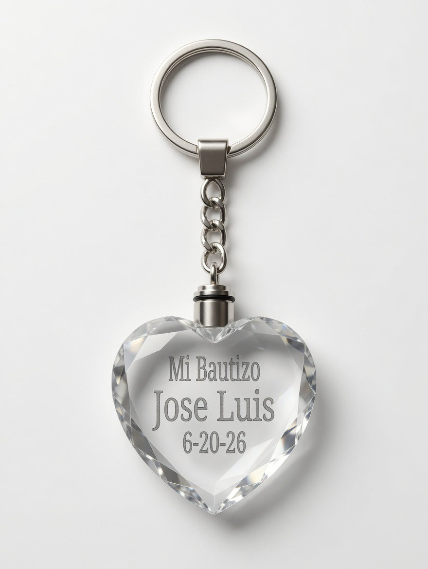 12piece mix personalized Crystal Keychain - Mi Bautizo(Baptism)/quinceañera/sweet 16/Communion/Anniversary/Wedding(Boda) Christening Gift | Round, Heart & Octagon Shapes