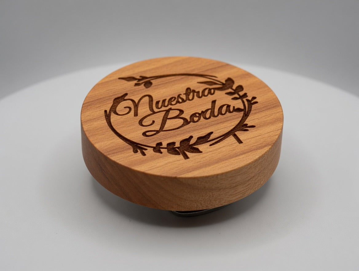 Rustic Wooden Bottle Opener – “Nuestra Boda” Engraved Wedding Gift