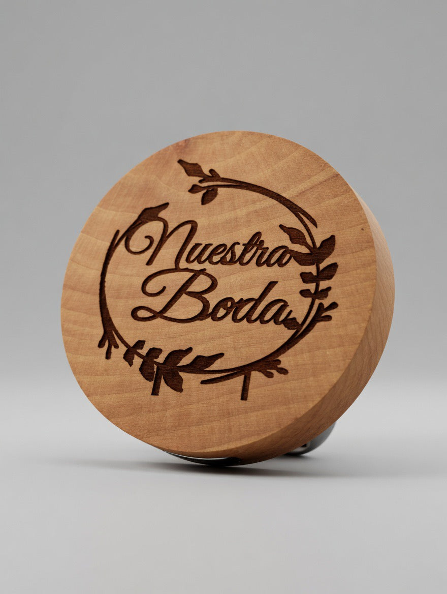 Rustic Wooden Bottle Opener – “Nuestra Boda” Engraved Wedding Gift