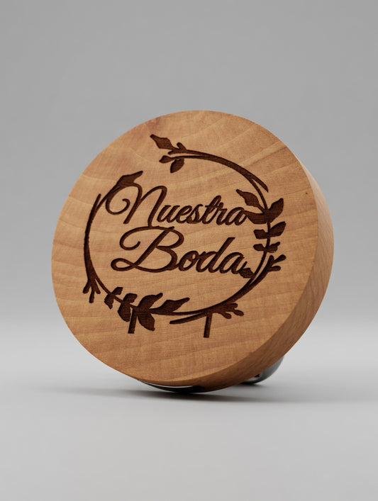 Rustic Wooden Bottle Opener – “Nuestra Boda” Engraved Wedding Gift